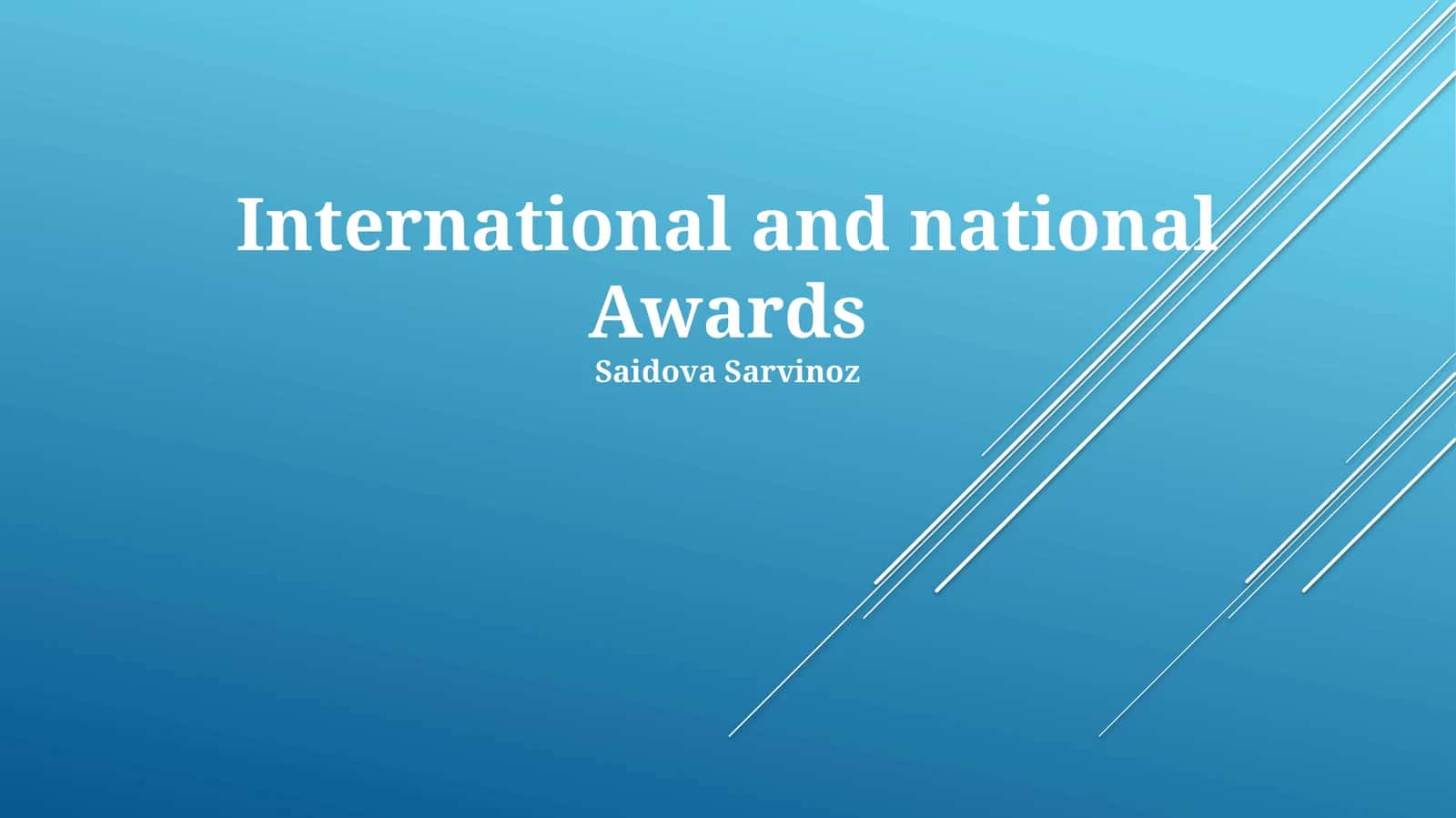 International and national Awards