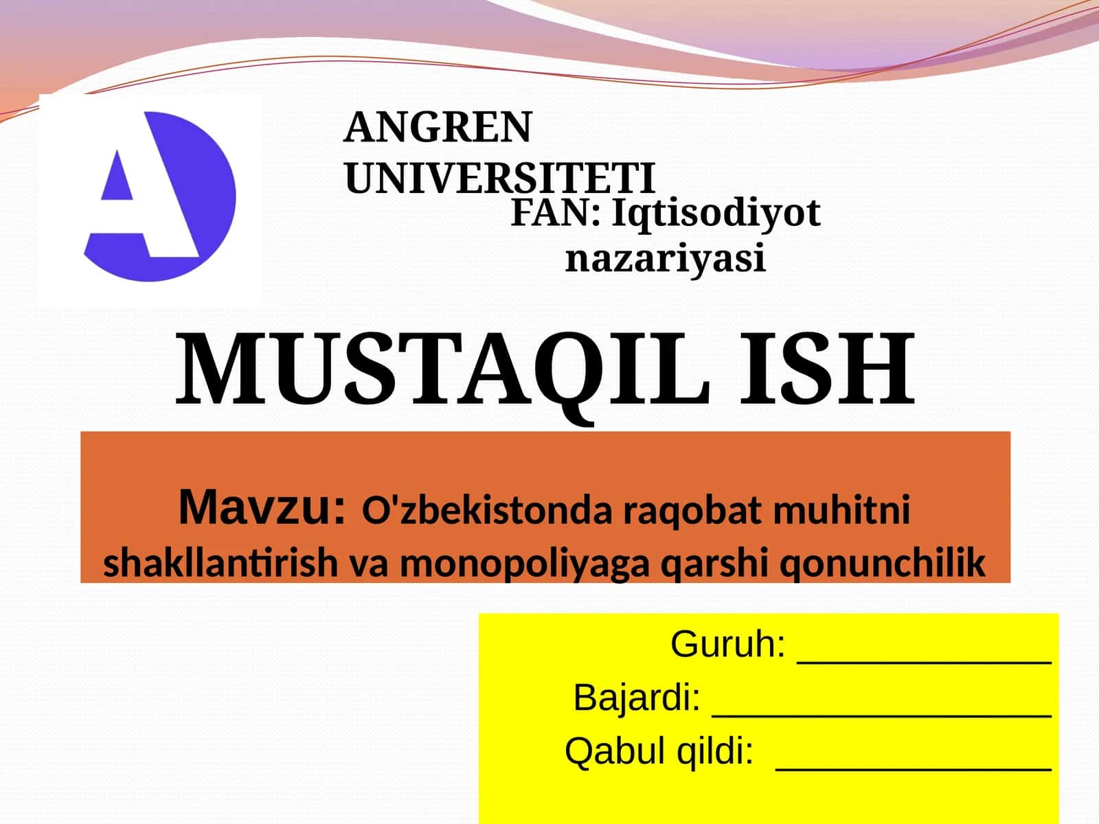 O'zbekistondagi raqobat muhitini shakllantirish va monopoliyaga qarshi qonunchilik