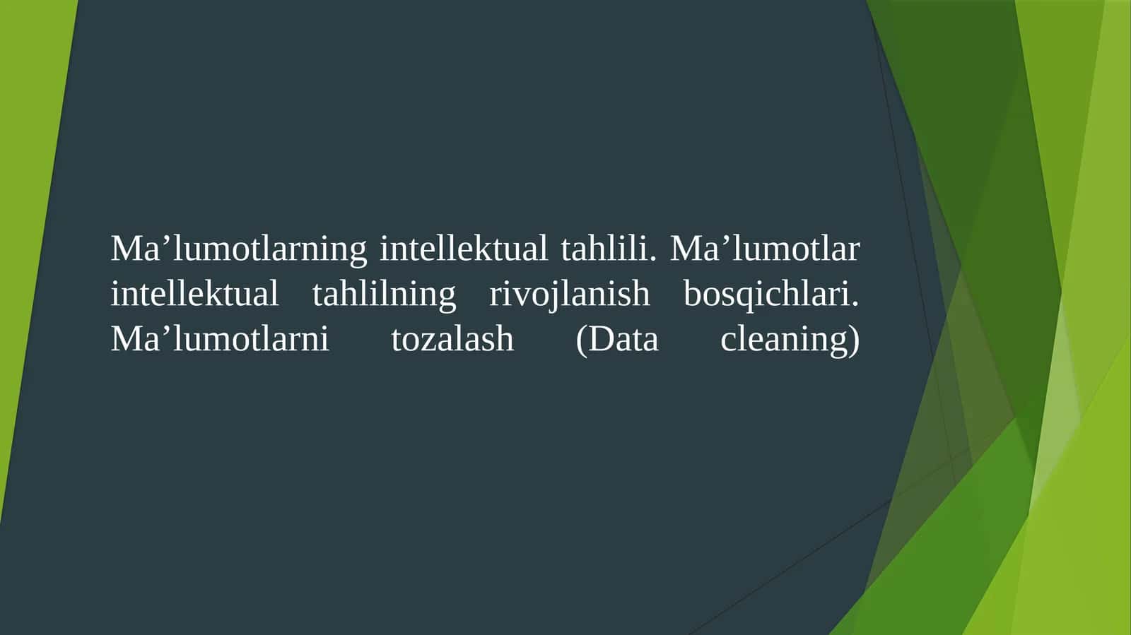 Ma'lumotlarni tozalash (Data cleaning)