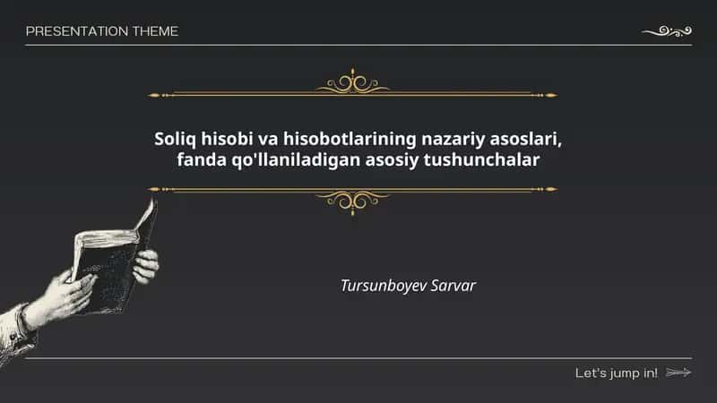 Soliq hisobi va hisobotlarining nazariy asoslari