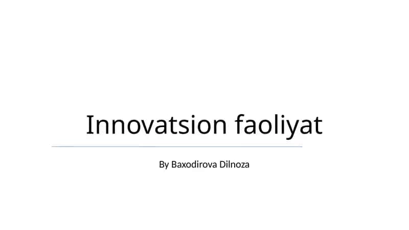 Innovatsion faoliyat