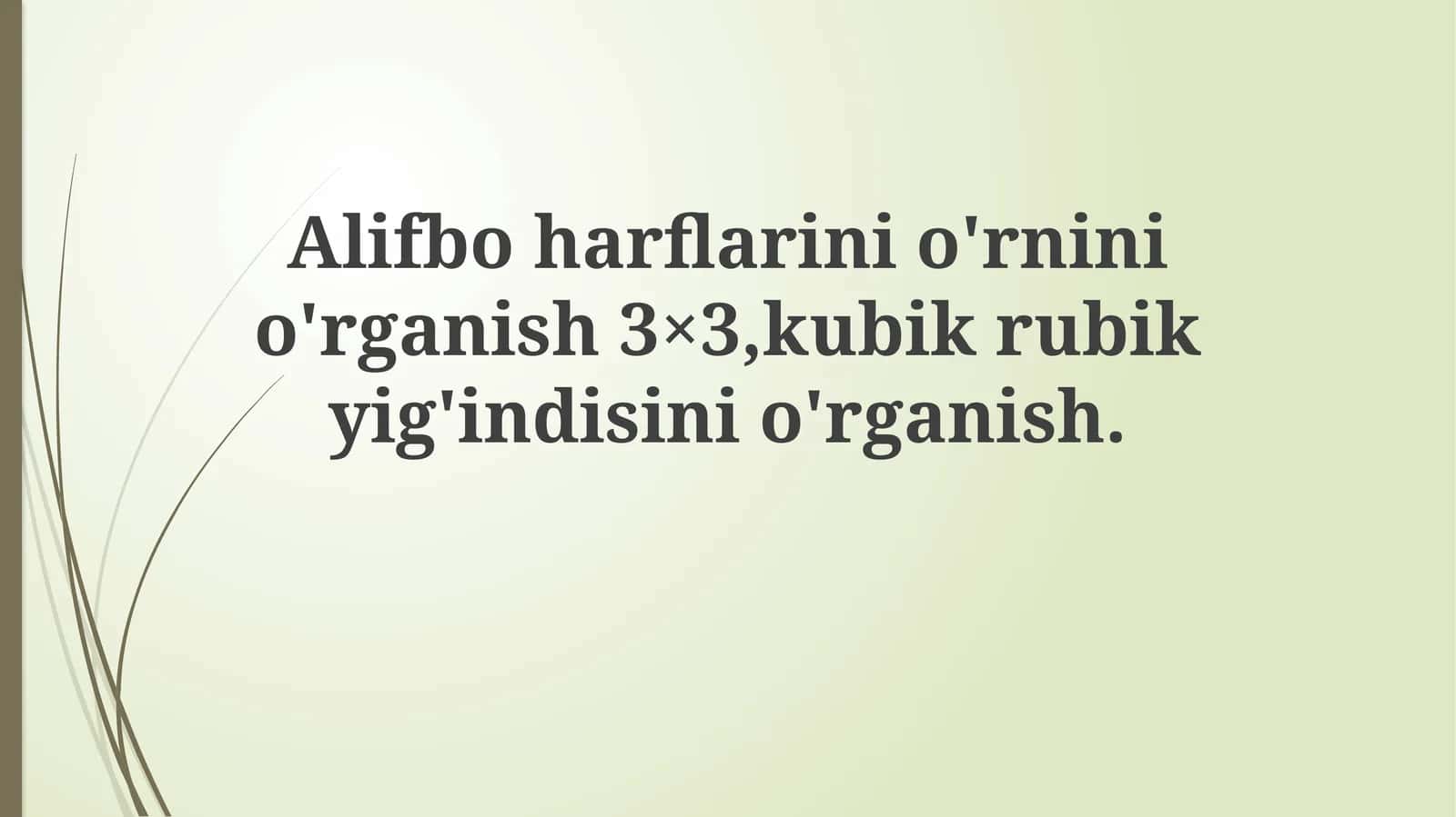 Alifbo harflarini o'rganish