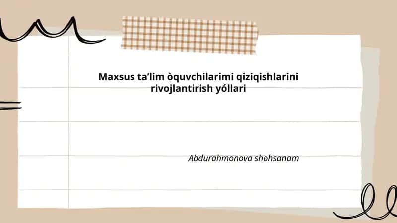 Individualizatsiyalashgan o'quv rejalari va maqsadlari