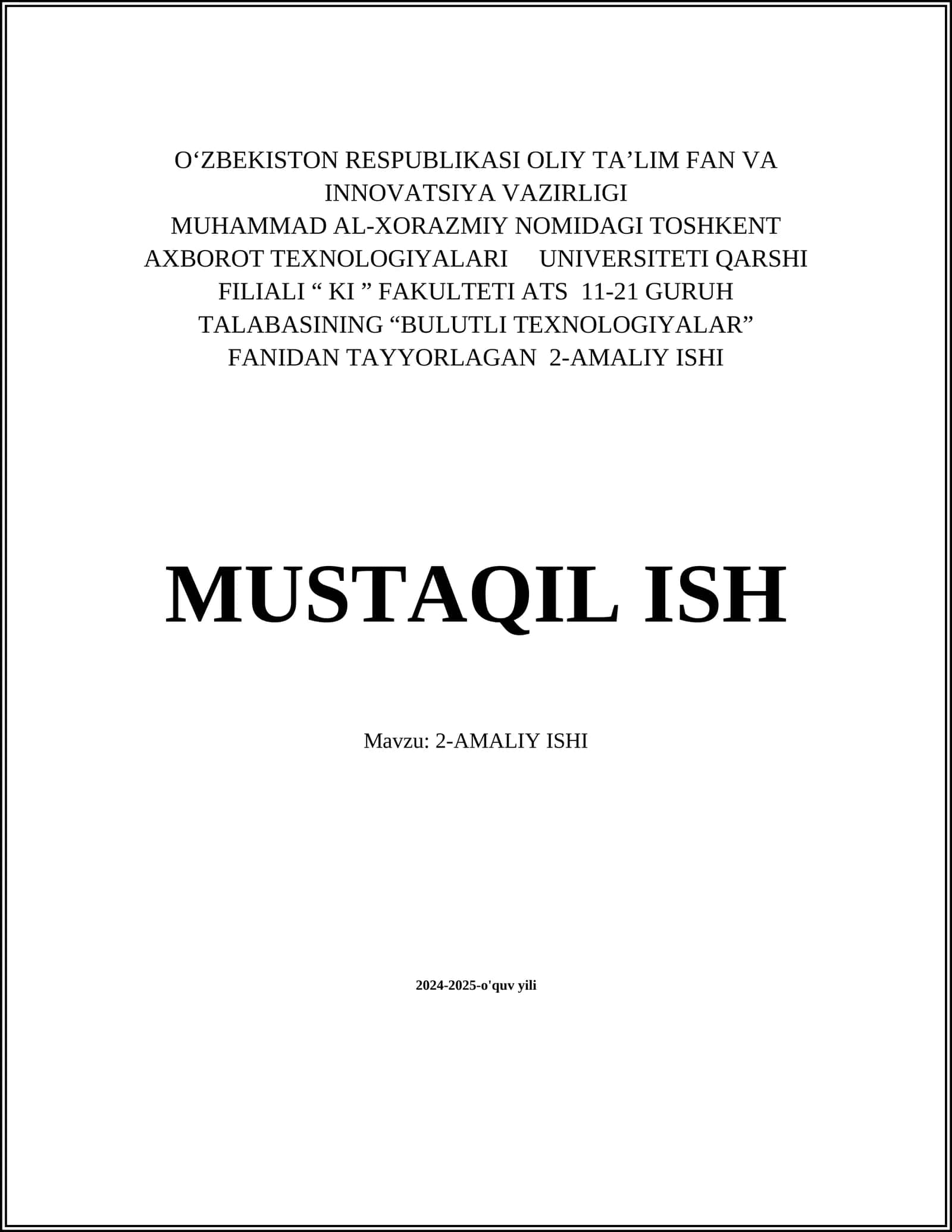 2-AMALIY ISH: Jarayonlar monitoringi