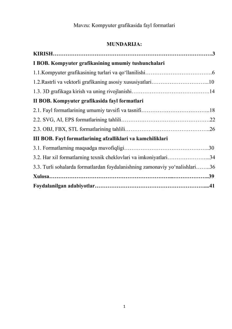 Kompyuter grafikasida fayl formatlari