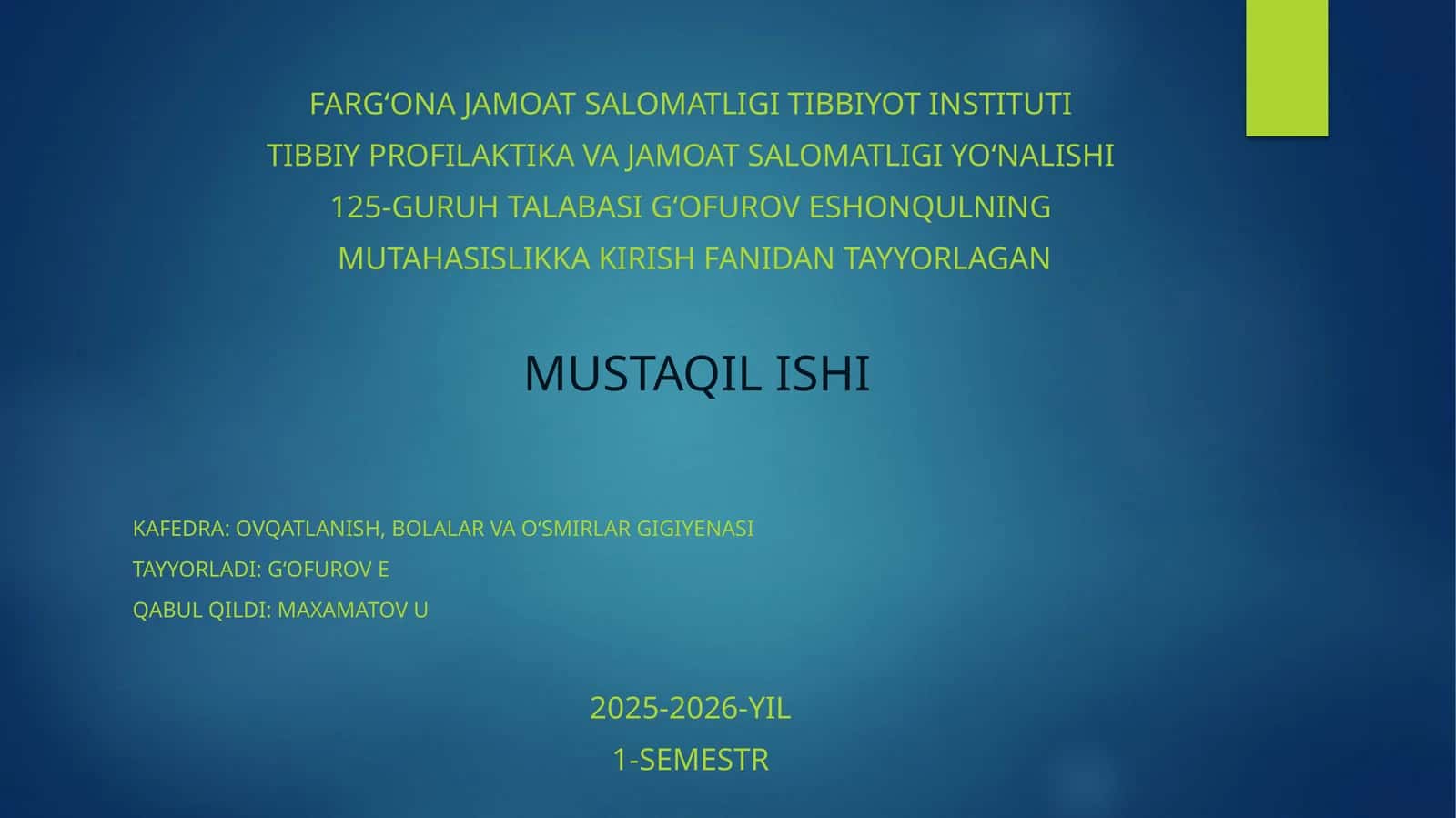 Gigiyenafanidaqo‘llaniluvchiumumdavlatme’yorchilikvaqonunchilikhujjatlari