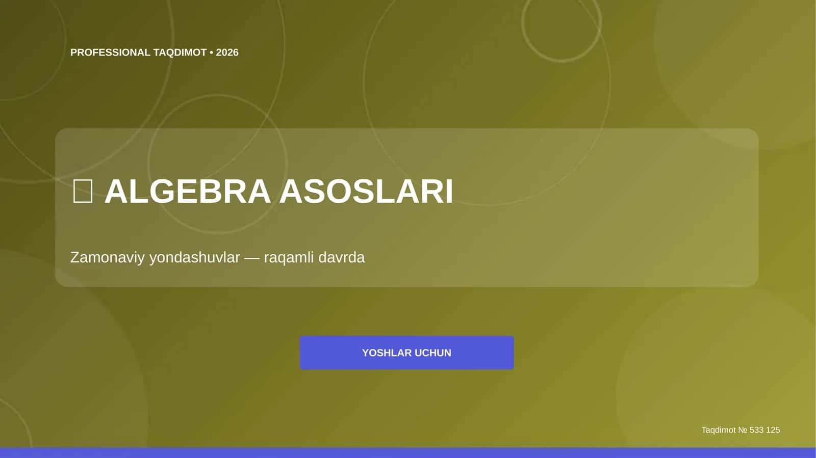 Algebra asoslari: zamonaviy yondashuvlar (raqamli davrda) [yoshlar uchun]