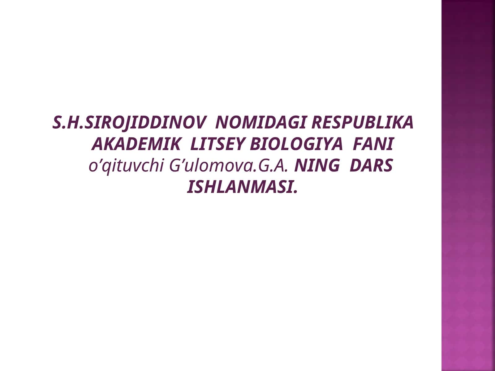 GULOMOVA.G.A.NING DARS ISHLANMASI