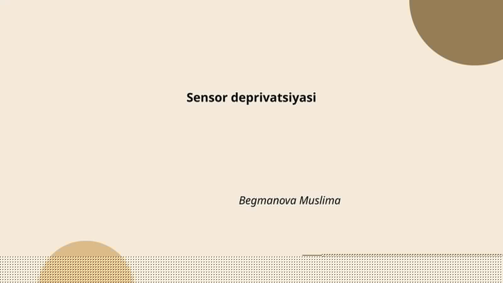 Sensor deprivatsiyasi