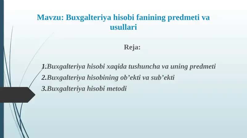 Бухгалтерия ҳисоби
