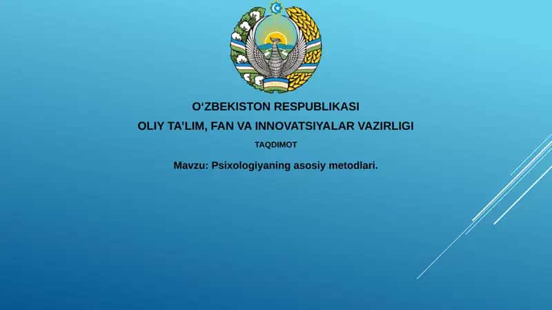 Psixologiyaning asosiy metodlari