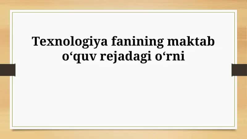 Texnologiya taʼlimi