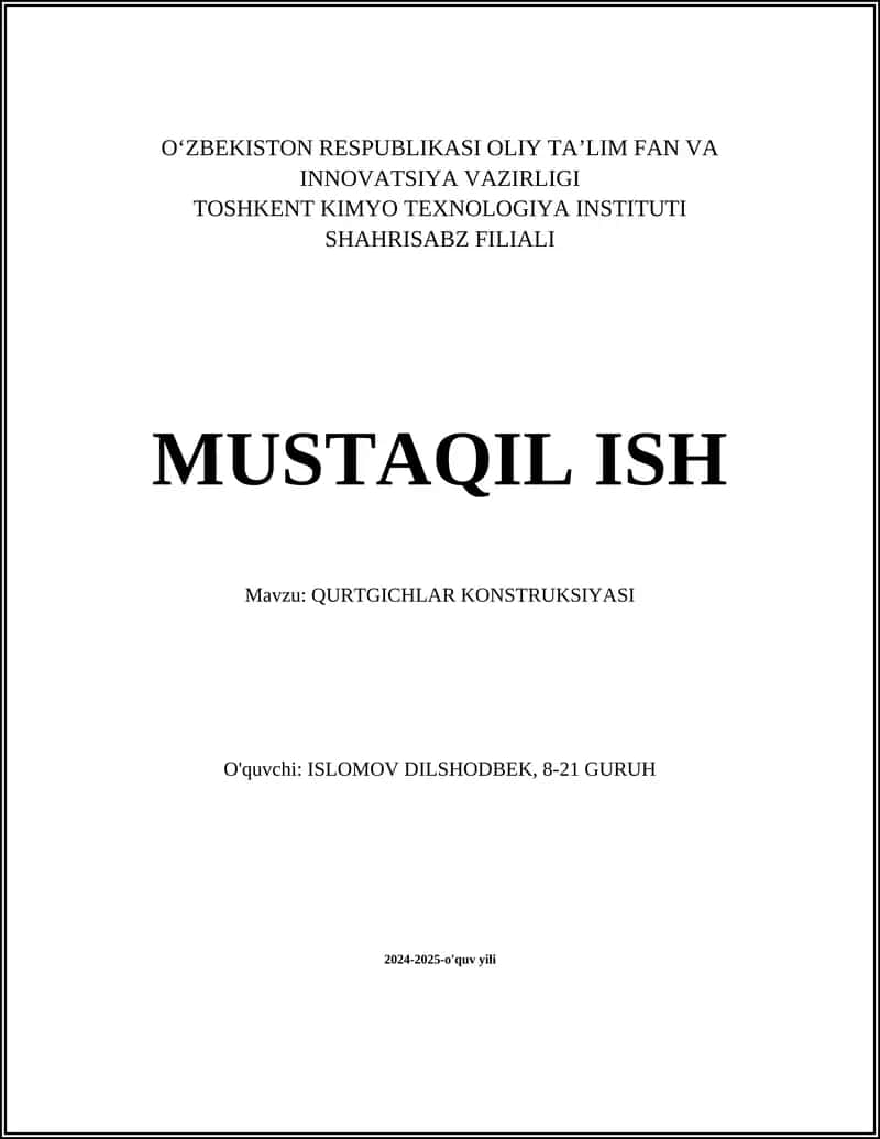 Quritgichlar konstruksiyasi