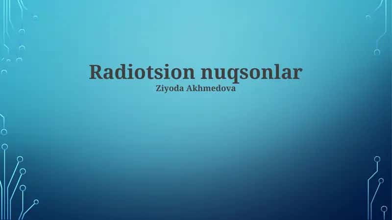 Radiotsion nuqsonlar