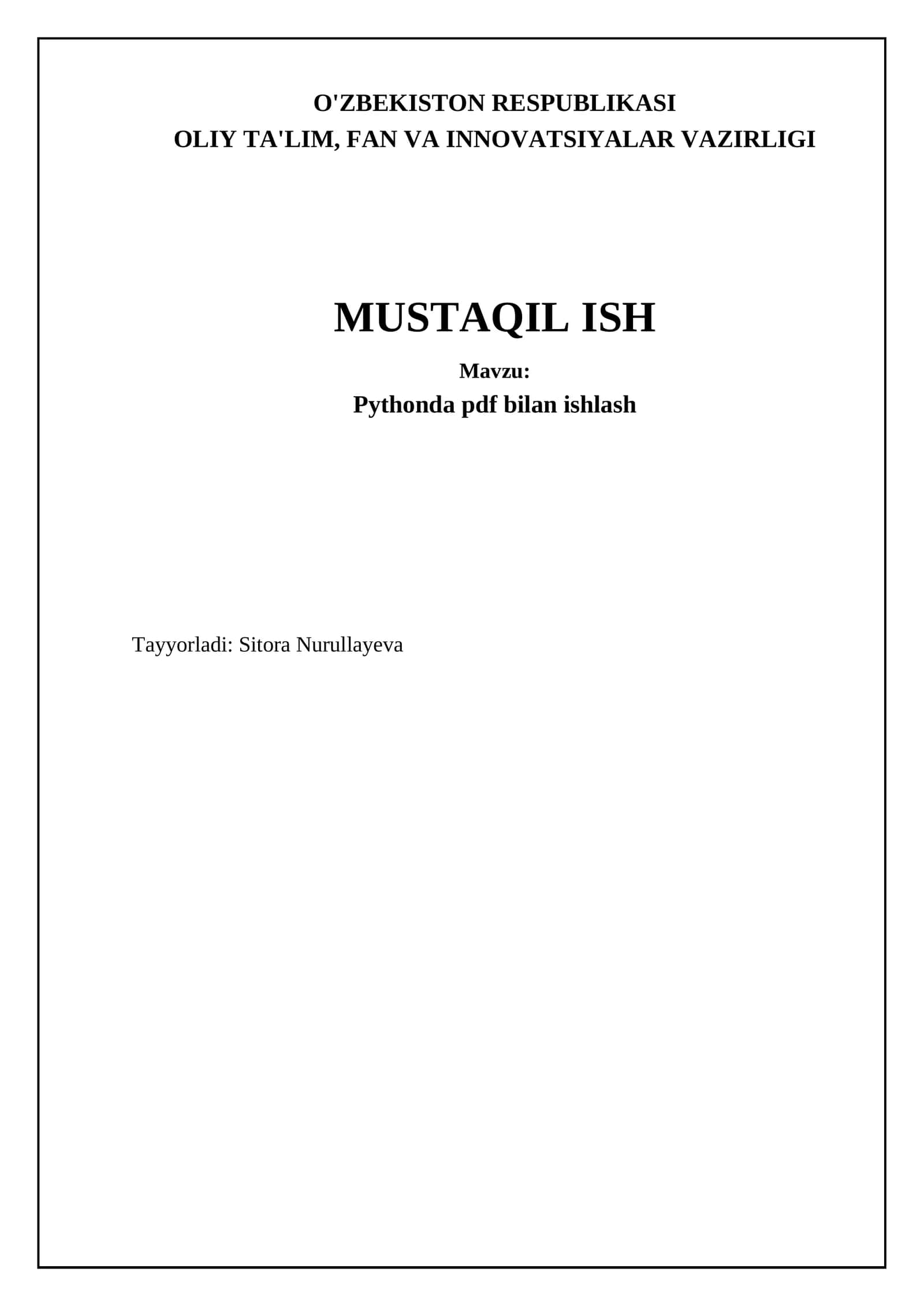 Pythonda pdf bilan ishlash