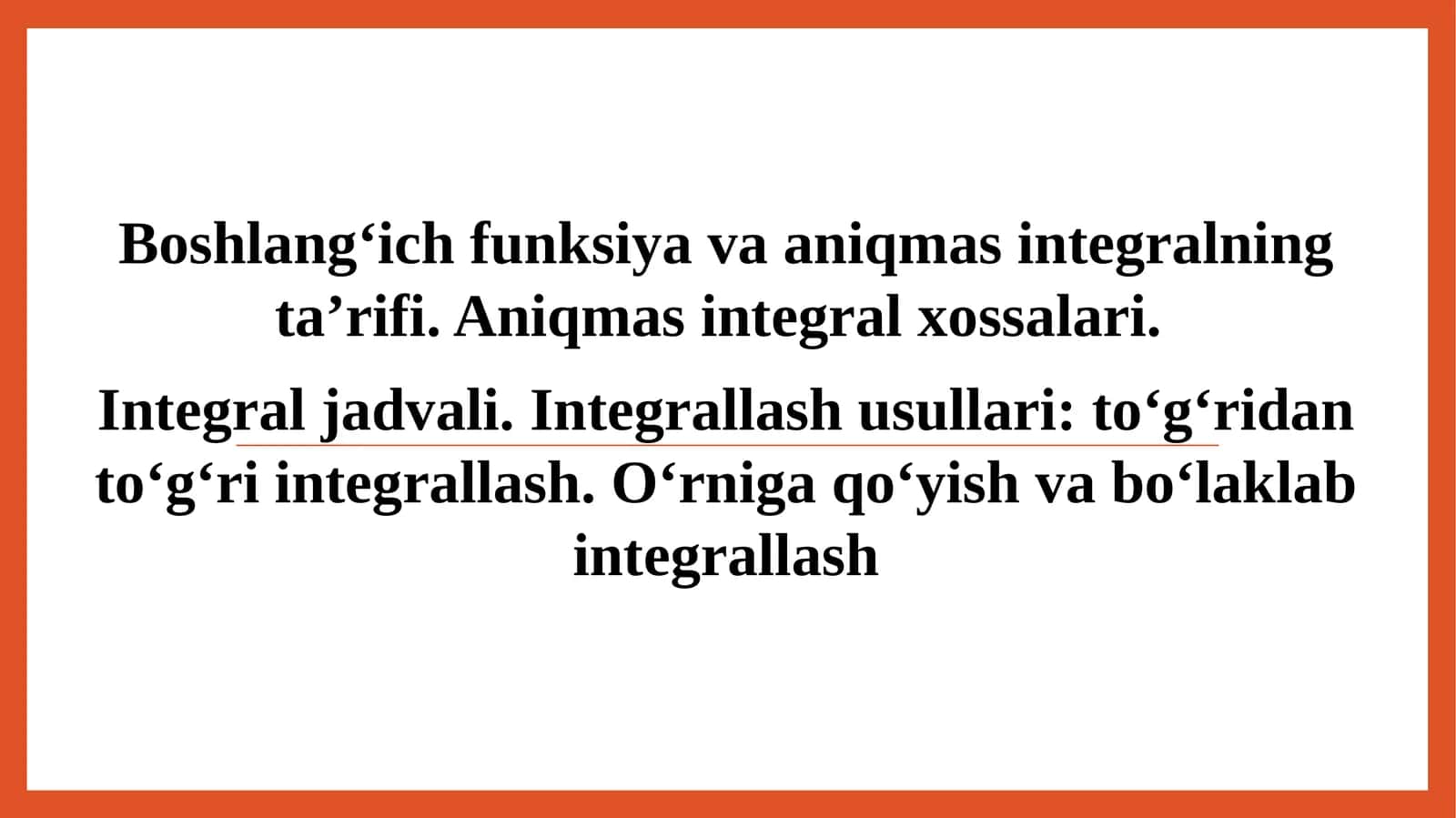 Integralning ta’rifi