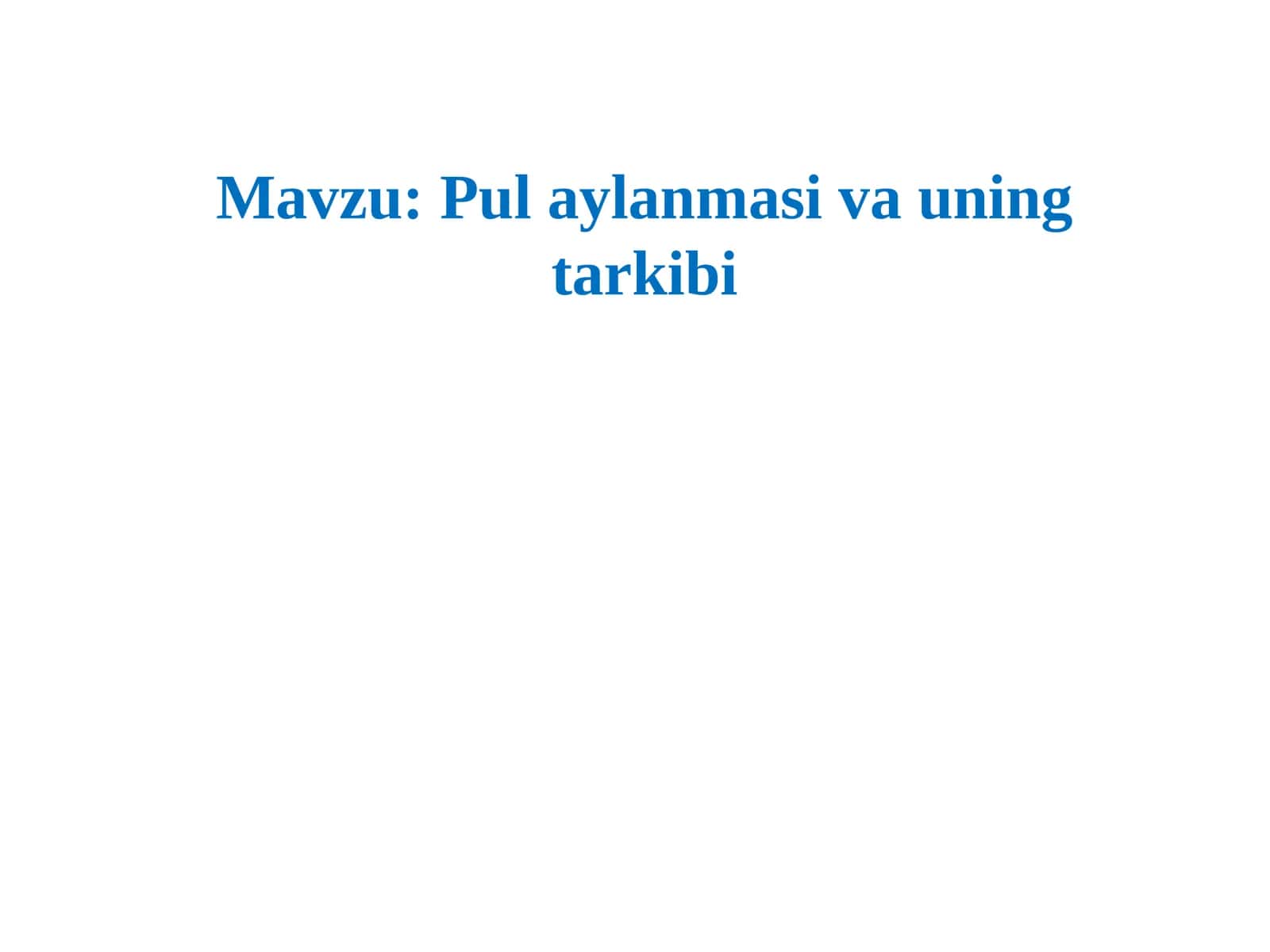 Pulaylanmasi va uning tarkibi