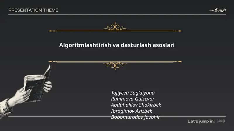 Algoritmlashtirish va dasturlash asoslari
