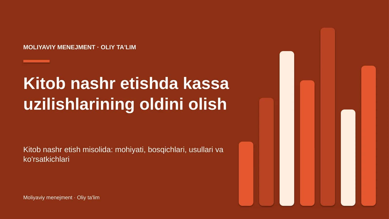 Kitob nashr etishda kassa uzilishlarining oldini olish