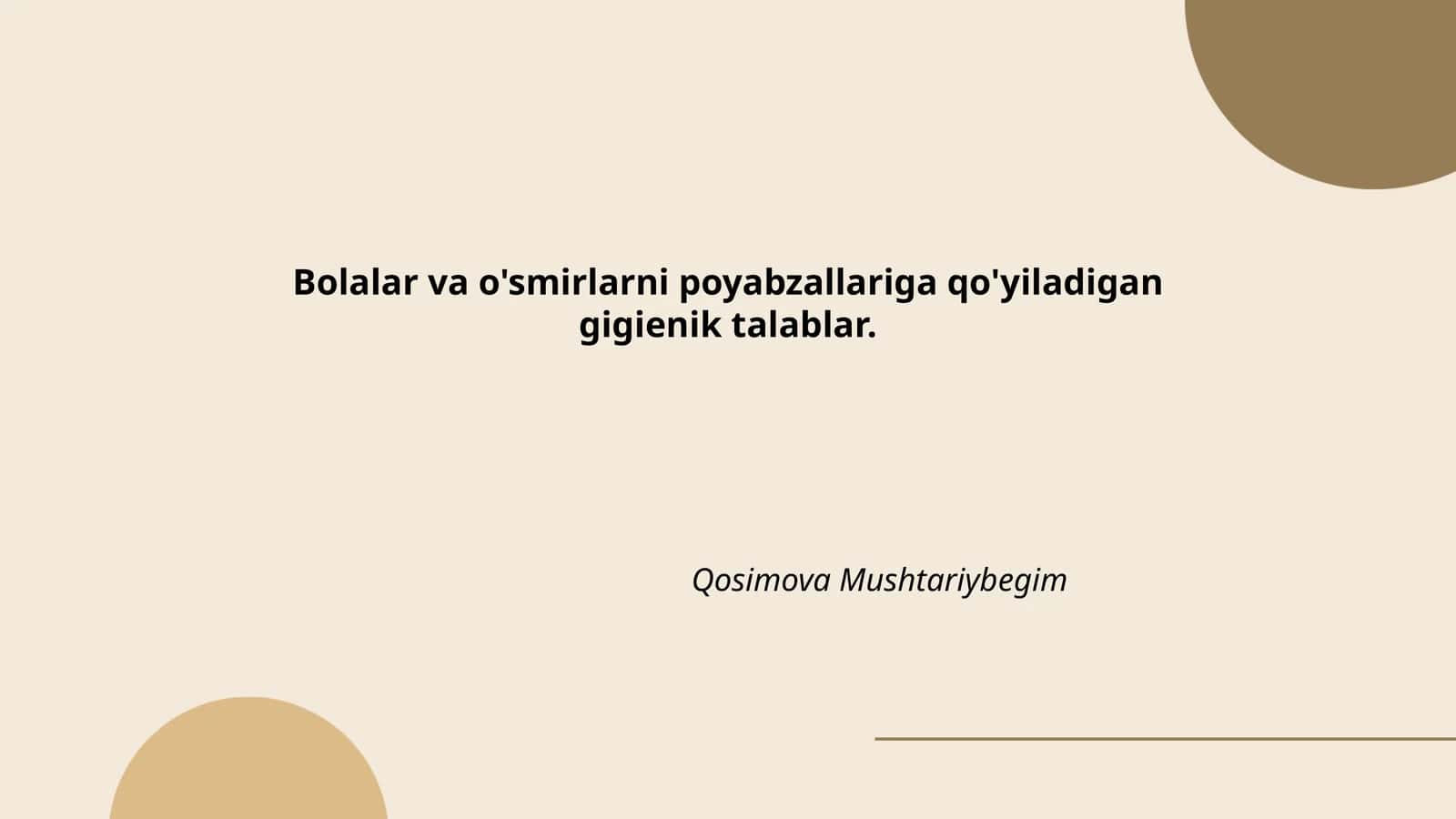 Bolalar va o'smirlarni poyabzallariga qo'yiladigan gigienik talablar