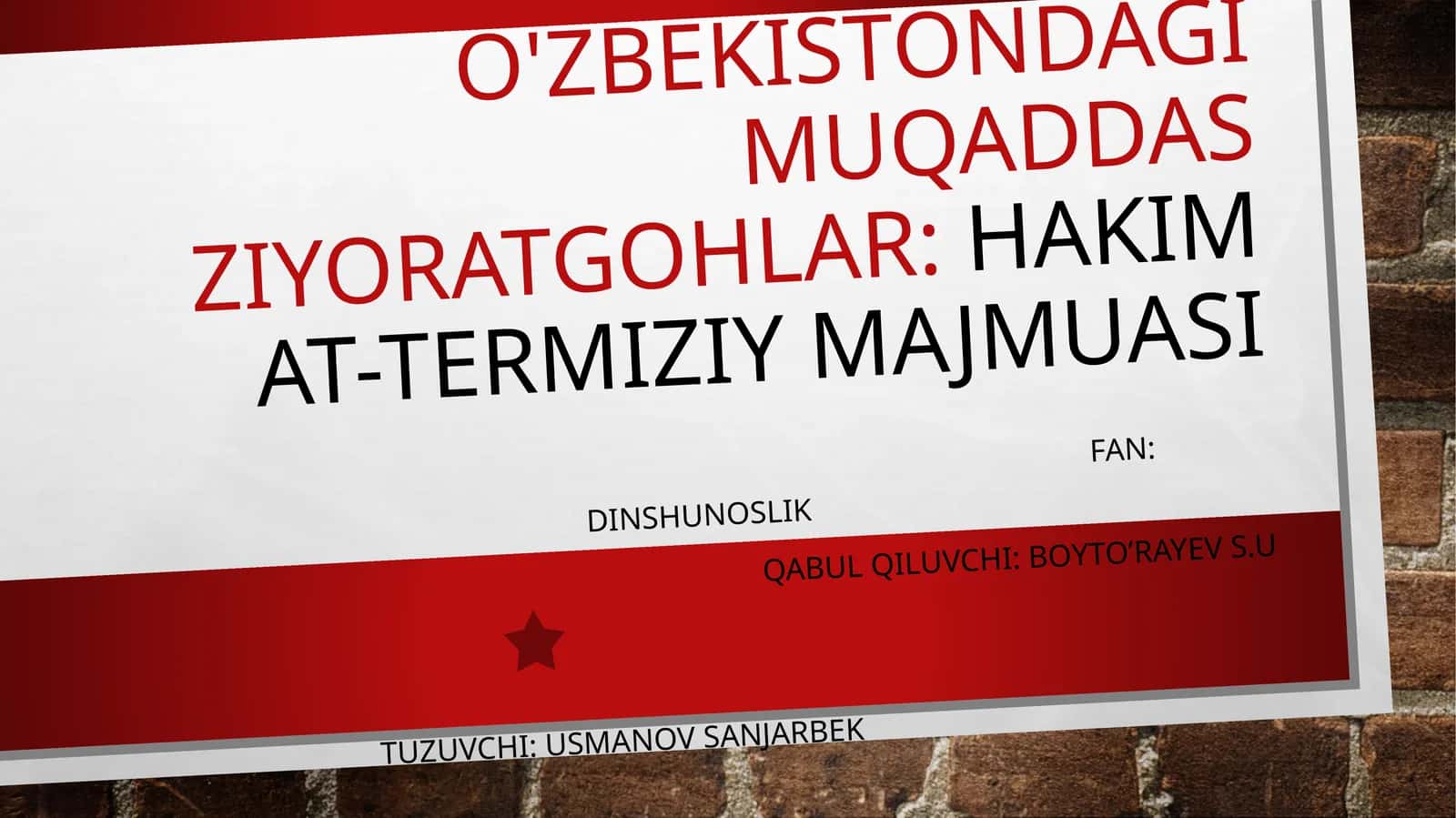 O'zbekistondagi muqaddas ziyoratgohlar:Hakim at-Termiziy majmuasi