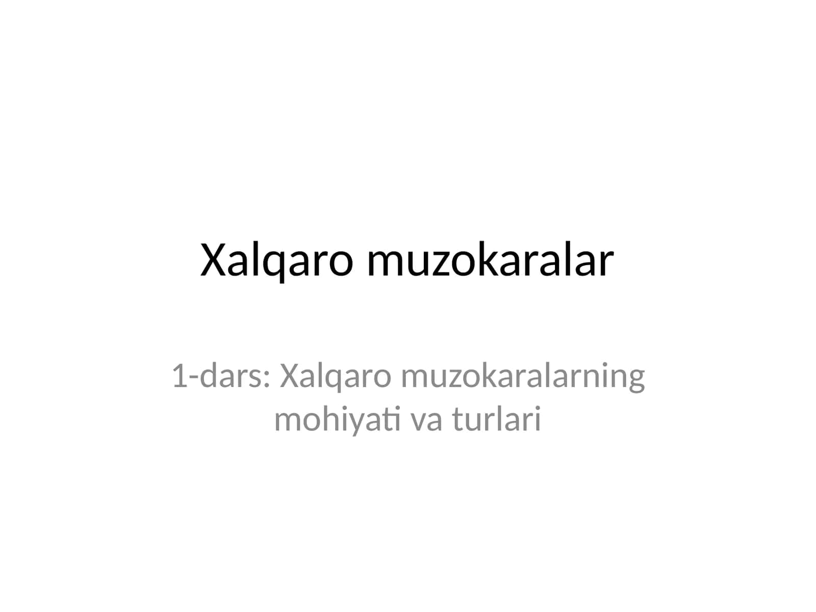 Xalqaro muzokaralar