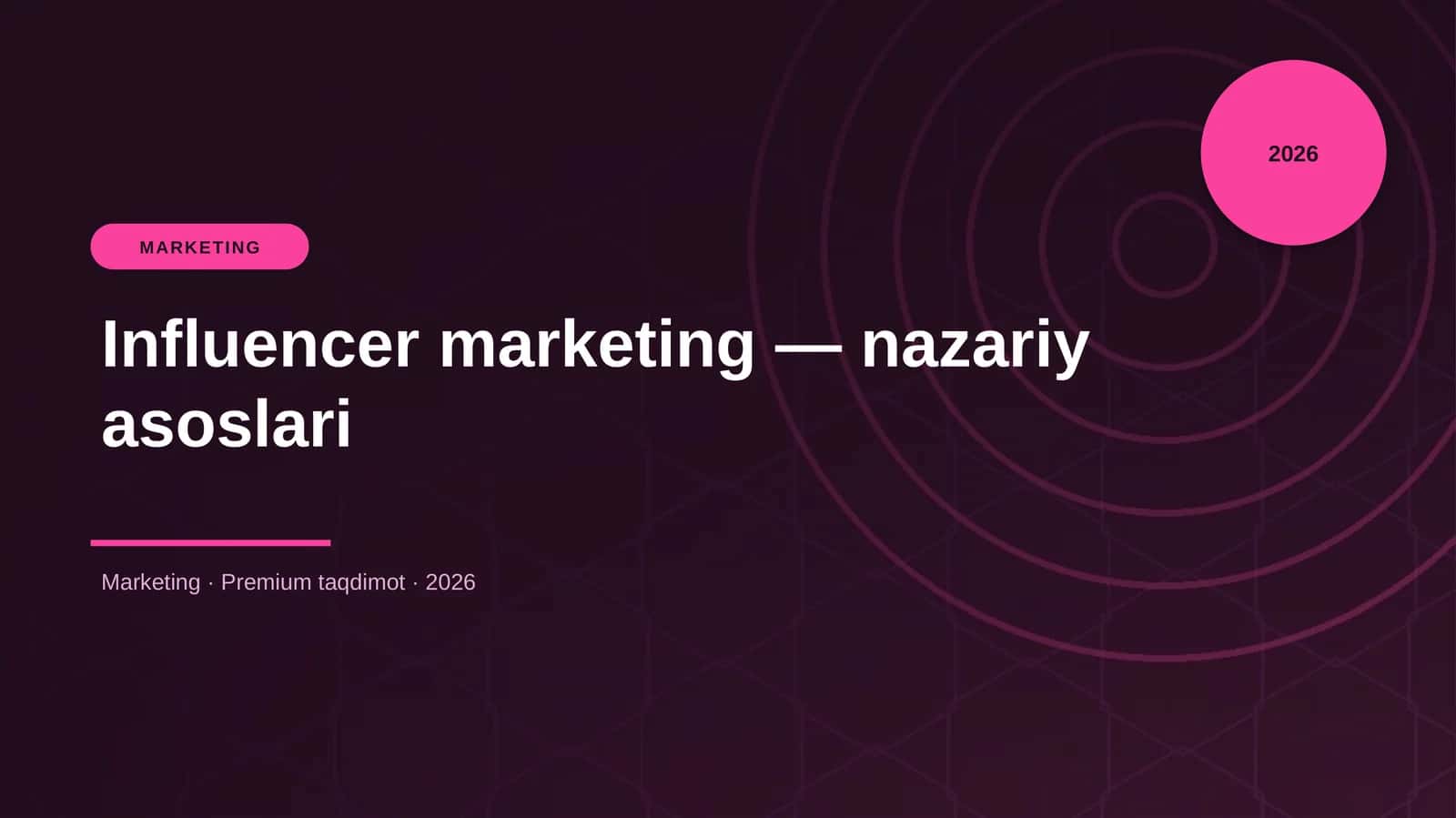 Influencer marketing — nazariy asoslari