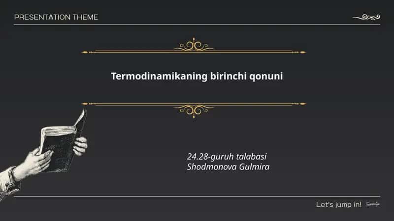 Termodinamikaning birinchi qonuni