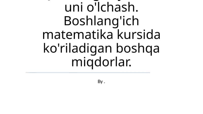 Tananing hajmini o'lchash usullari