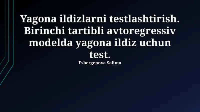 Birlik ildizlar testi