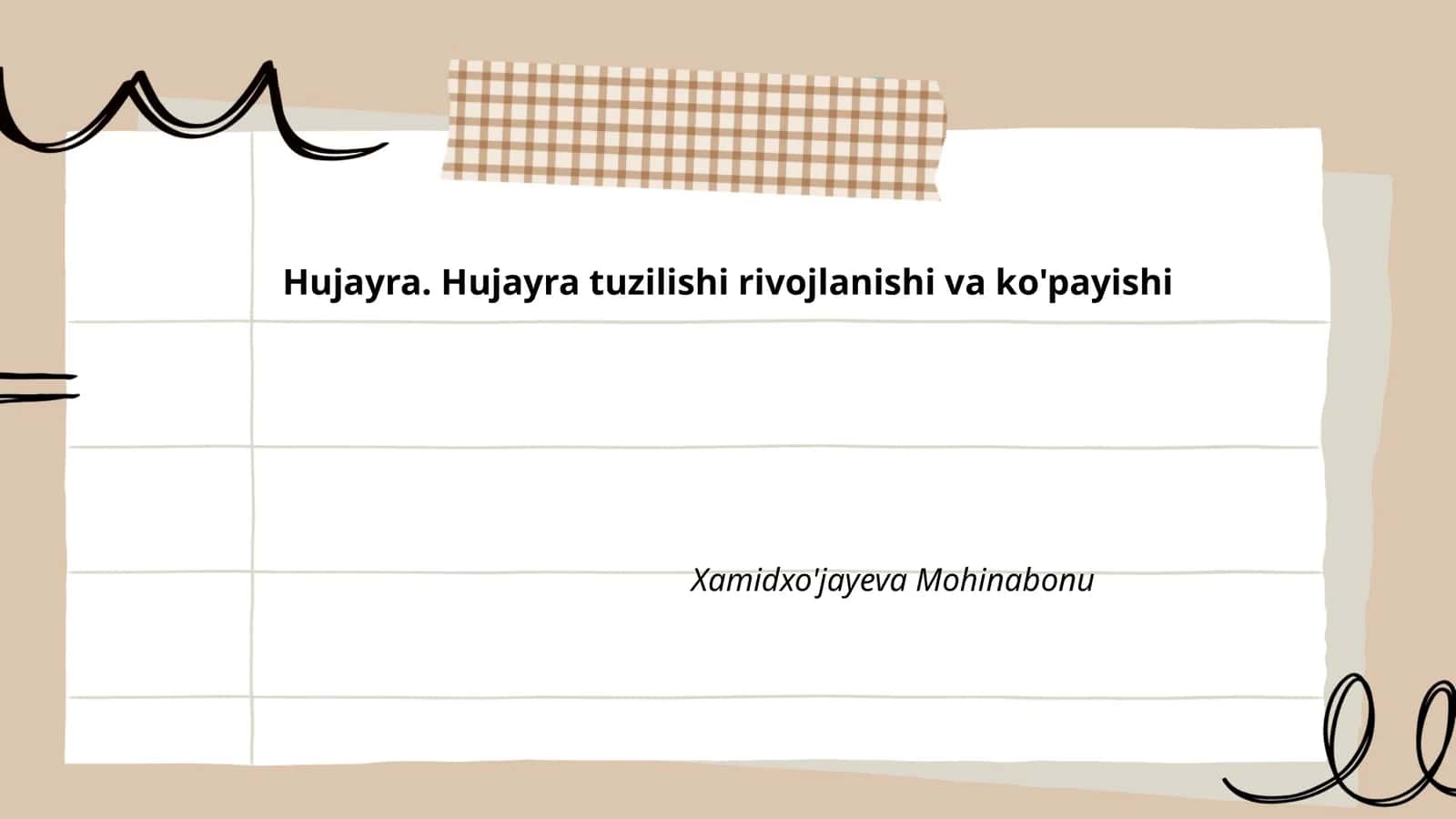 Hujayra tuzilishi asoslari