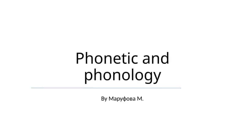 Fonetika va Fonologiya Amaliyotda