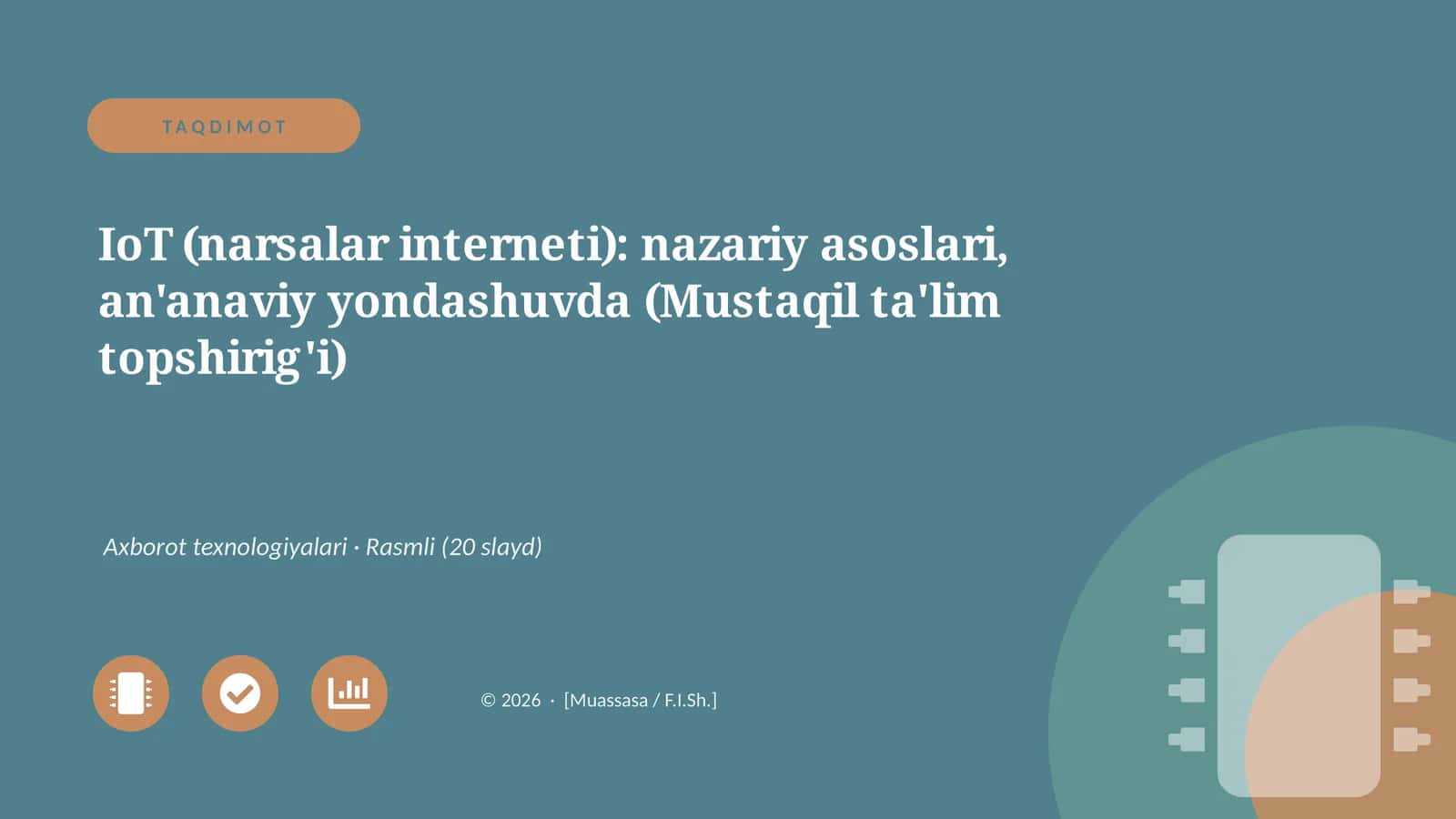 IoT (narsalar interneti): nazariy asoslari, an'anaviy yondashuvda