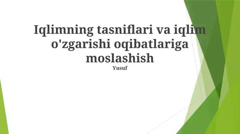 Iqlim oʻzgarishining oqibatlari