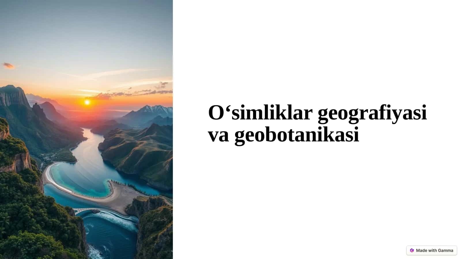 Oʻsimliklar geografiyasi va geobotanikasi
