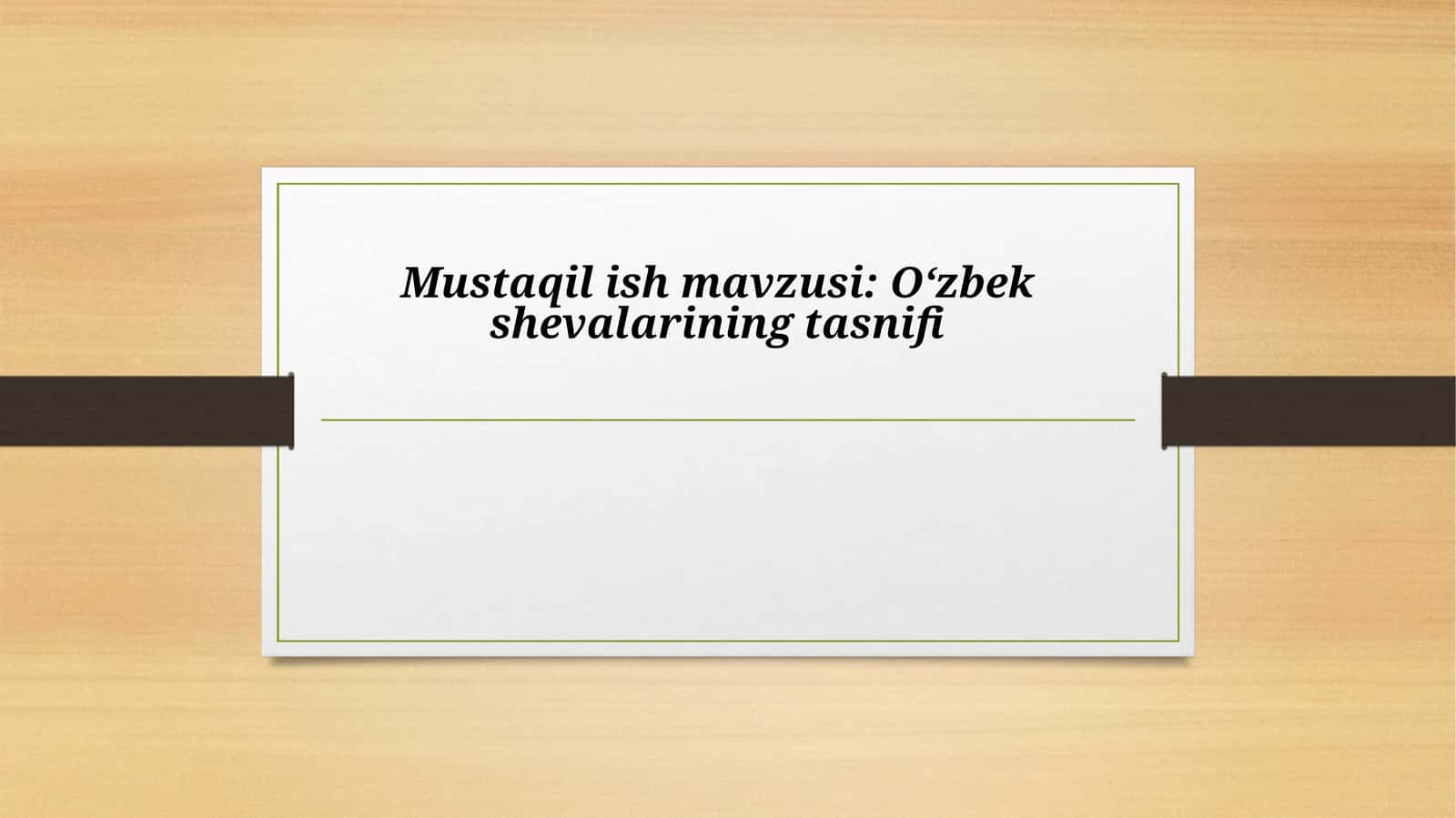 O‘zbek shevalarining tasnifi