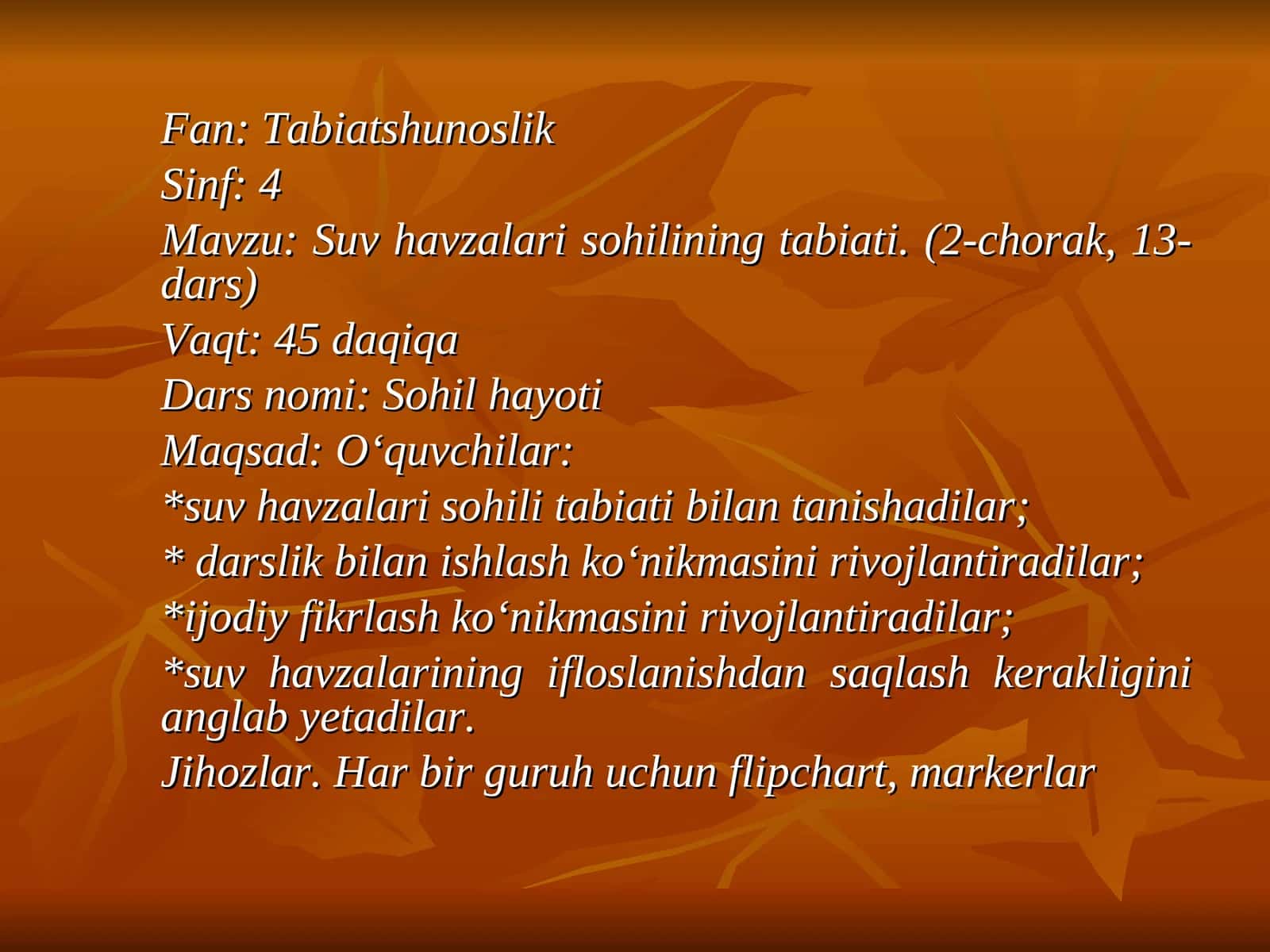 Suv havzalari sohilining tabiati