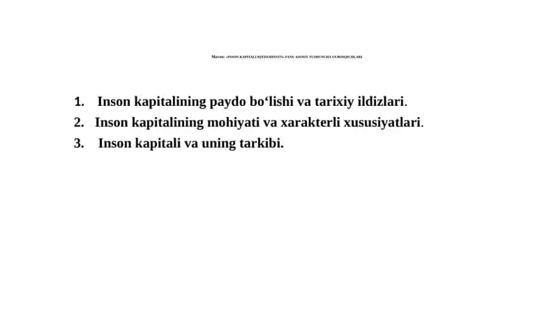 INSON KAPITALI IQTISODIYOTI