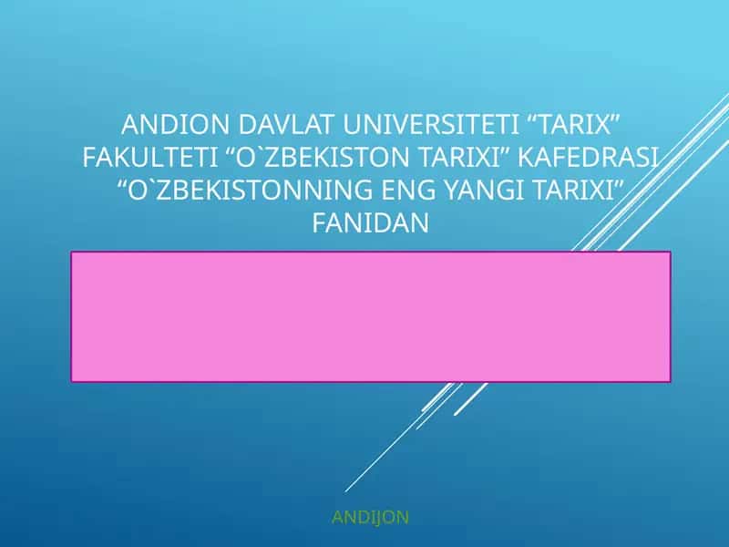 Mustaqillik yillarida O‘zbekistondagi ma’naviy va madaniy taraqqiyot