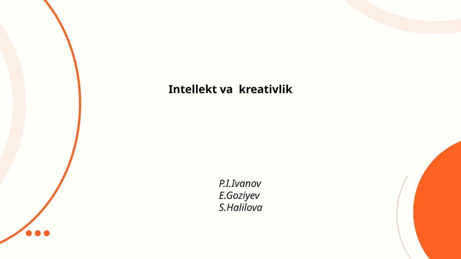 Intellekt va kreativlik