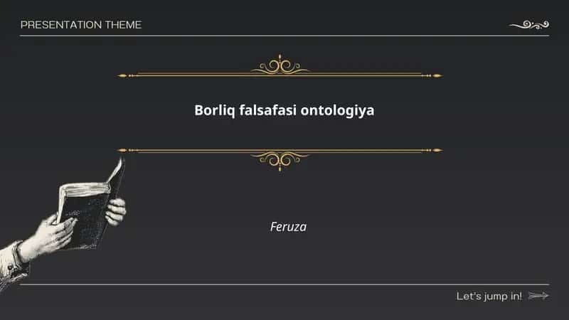 Borliq falsafasi ontologiya Feruza
