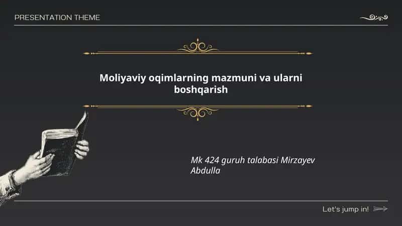 Moliyaviy oqimlarning mazmuni va ularni boshqarish