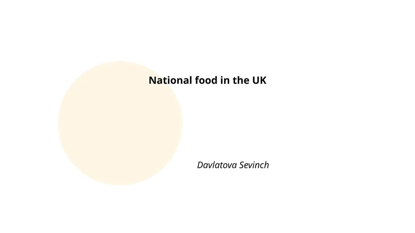 National food in the UK