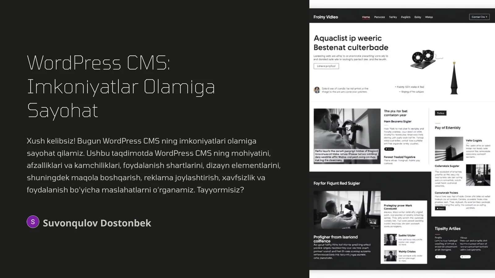 WordPress CMS: Imkoniyatlar Olamiga Sayohat