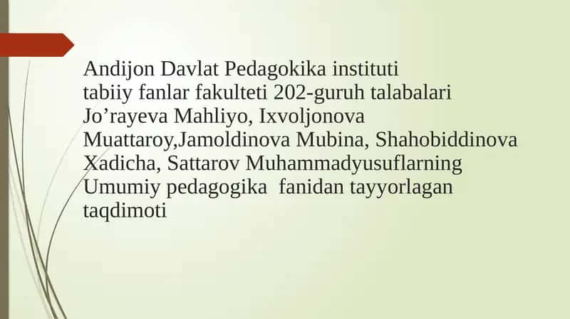 O‘zbekiston Respublikasi ta’lim tizimi