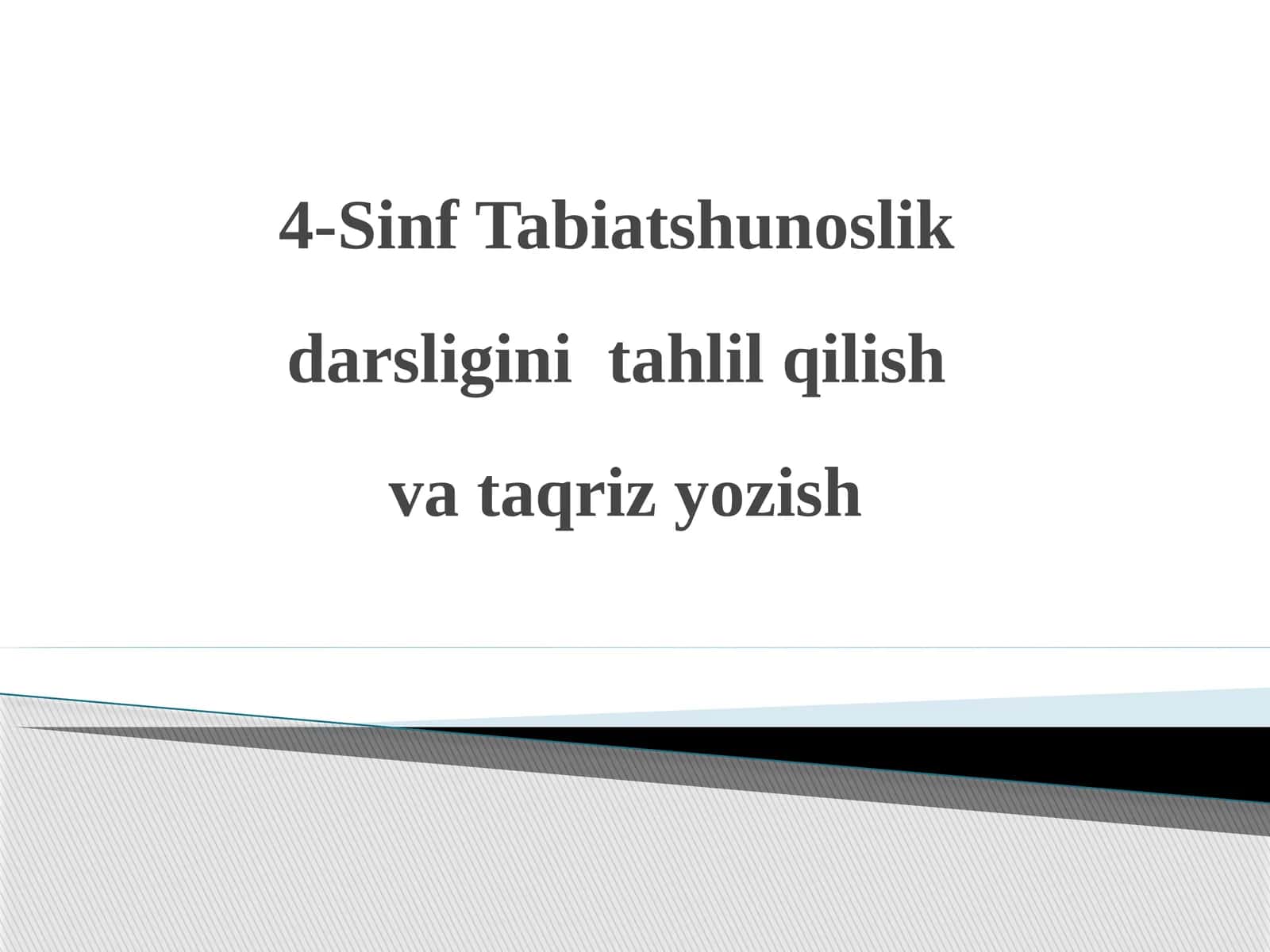 4-SinfTabiatshunoslik