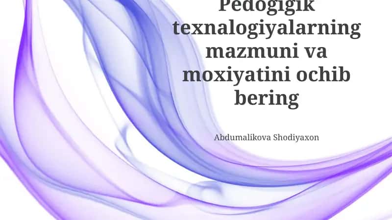 Pedagogik Texnologiyalar