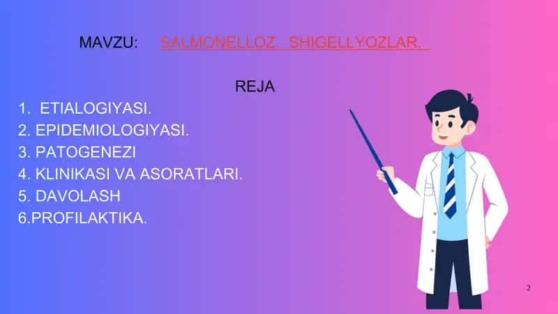 Salmonellez va Shigellyozlar taqdimoti