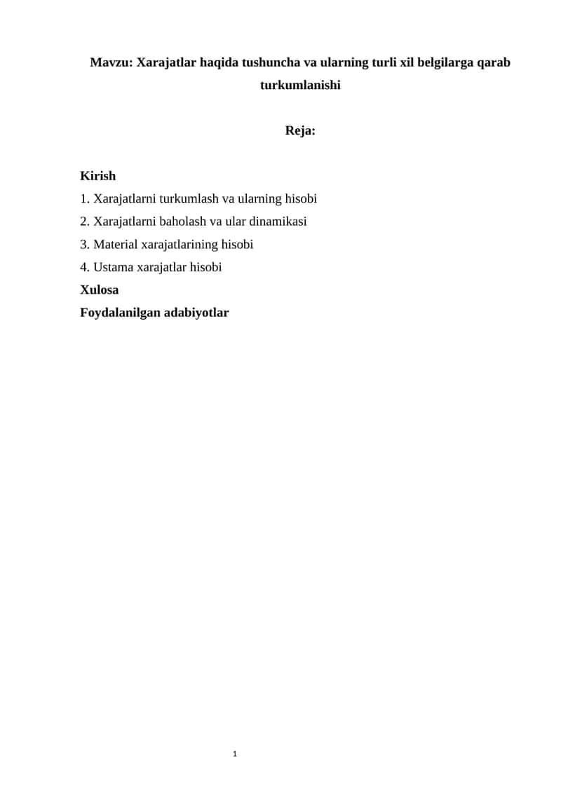 Boshqaruv hisobini yanada rivojlantirish