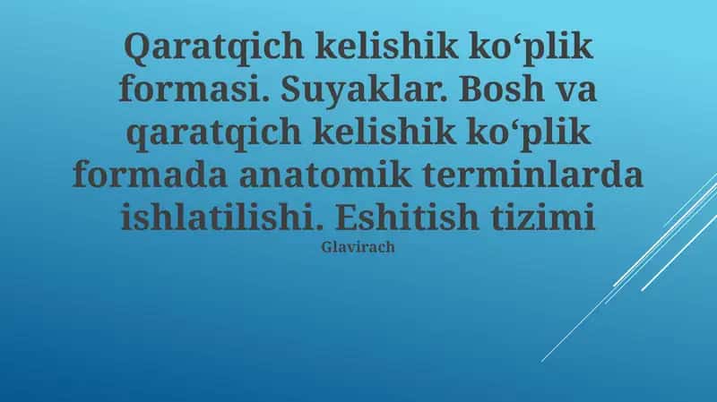 Qaratqich kelishik koʻplik formasi